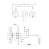Crosswater Wall Mounted Basin Tap Crosswater MPRO Wall Mounted 3 Hole Basin Mixer Tap