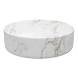 Aquarius Bathrooms Countertop Basin Aquarius V-Series 2 Round 355mm Ceramic Marble Effect Countertop Basin with Waste