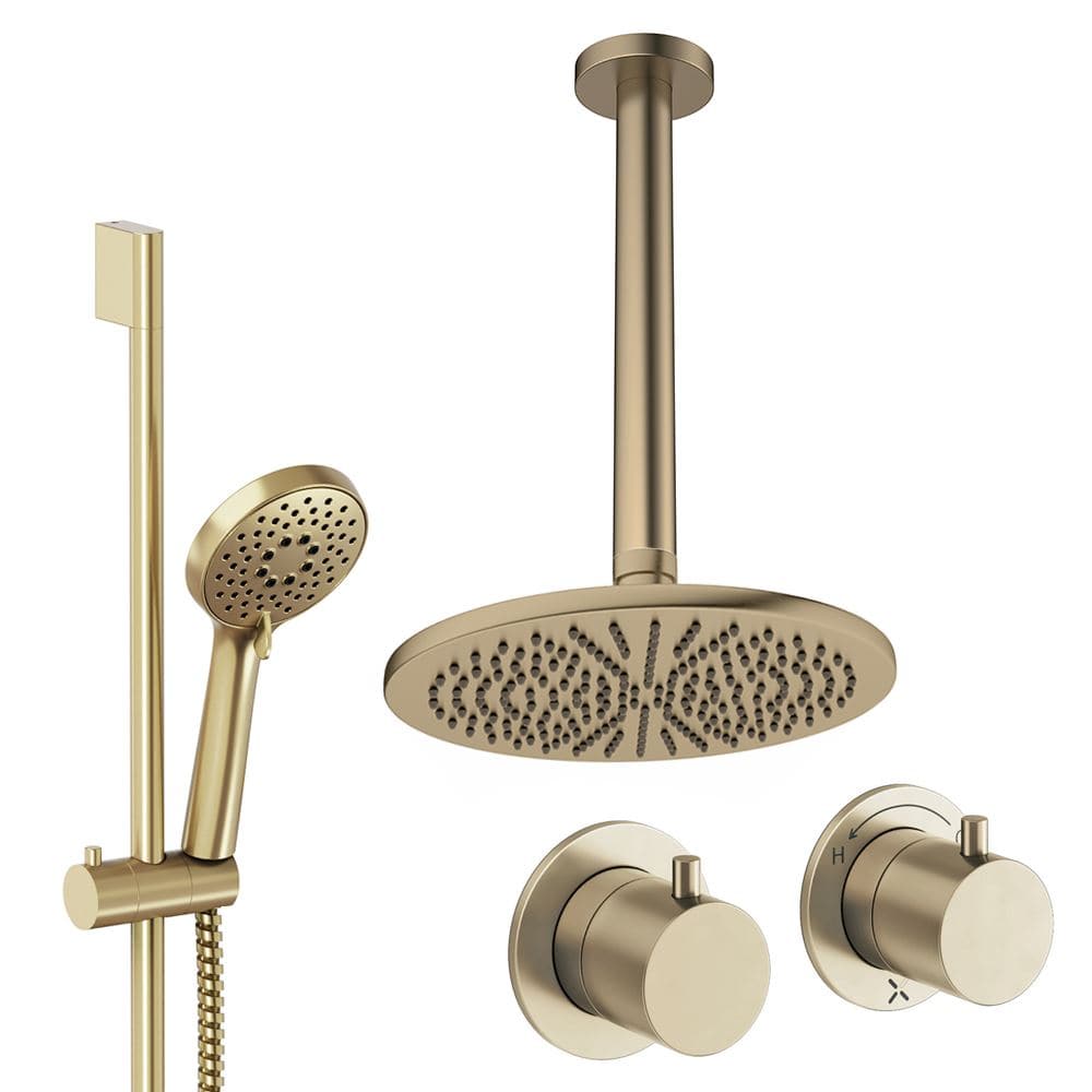 UK Bathroom Store Concealed Shower Set Crosswater Module Shower Set 2 with Riser Rail Kit and Overhead Shower