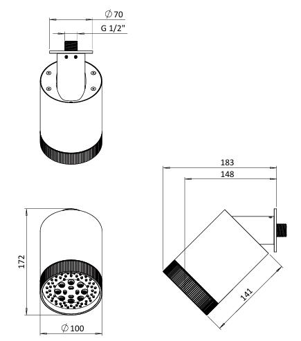 Crosswater Fixed Shower Head Crosswater Revive Multi Flow Shower Head in Chrome
