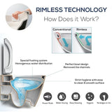 Aquarius Bathrooms Back to Wall Toilet Aquarius QualEco Back To Wall Rimless Toilet Pack with Concealed Cistern and Soft Close Seat