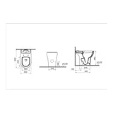 VitrA Comfort Height Toilet VitrA Zentrum Close Coupled Comfort Height Open Back Toilet with Soft Close Seat