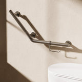 Crosswater Grab Rail/Bar Brushed Nickel Crosswater Angled Grab Bar & Toilet Roll Holder