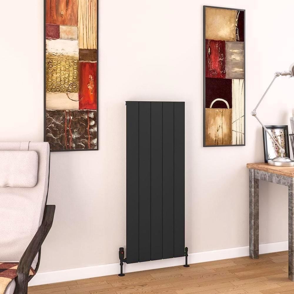 Eastbrook Charlton Vertical Aluminium Designer Radiator in Matt Black