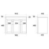 Eastbrook Wall Mounted Vanity Unit Eastbrook Hardwick Traditional 900mm Wall Hung Vanity Unit with Basin