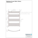 Eastbrook Wendover Curved Vertical Heated Towel Rail in Chrome