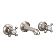 Crosswater Wall Mounted Basin Tap Brushed Nickel Crosswater Belgravia 3 Hole Wall Mounted Basin Mixer Tap with Crosshead Handle