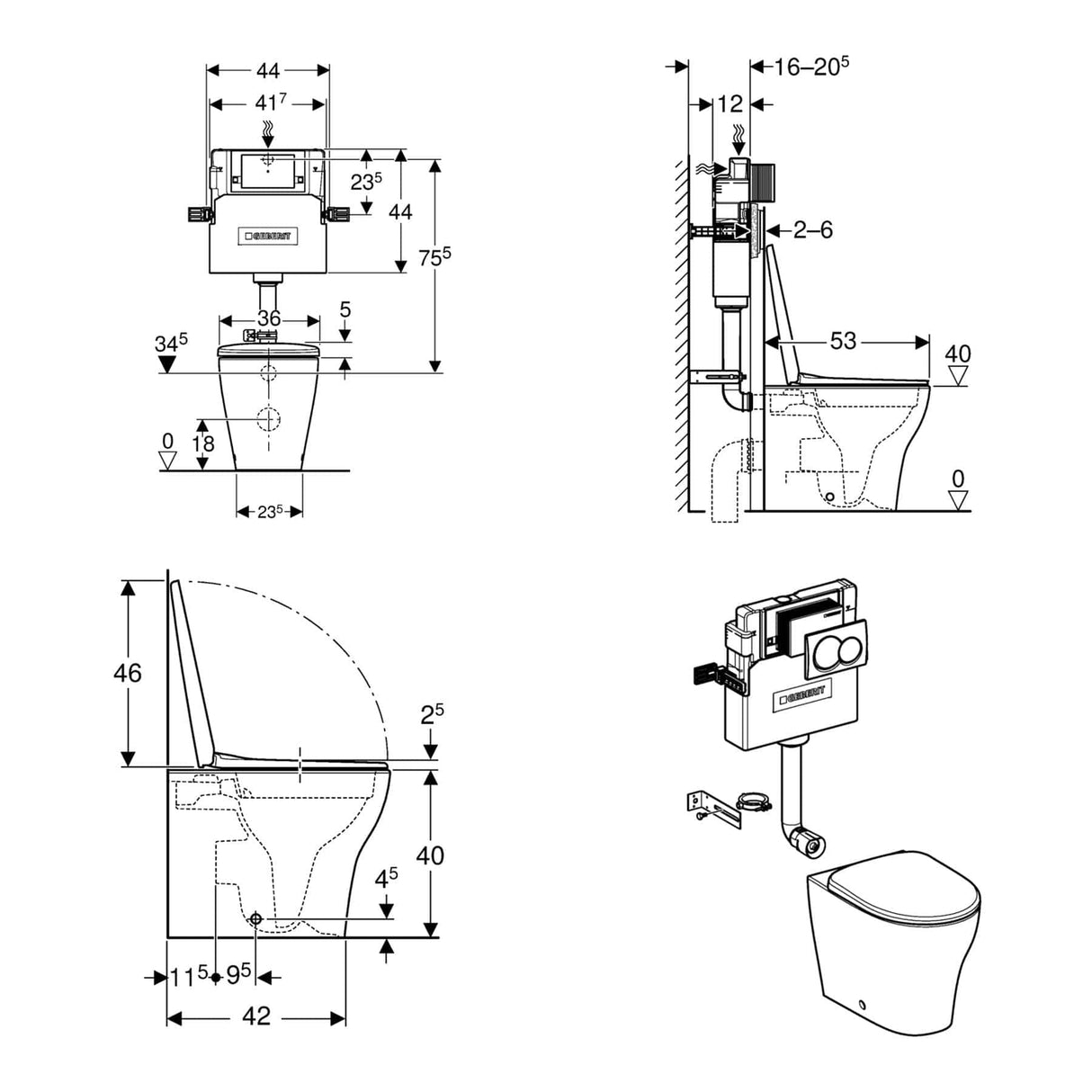 Geberit Back To Wall Toilet Geberit Duofix Alpha 1090mm Concealed Cistern with Selnova Back to Wall Toilet and Flush Plate Bundle