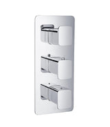 JTP Concealed Shower Valve Chrome JTP HIX 3 Outlet, 3 Handle Thermostatic Concealed Shower Valve