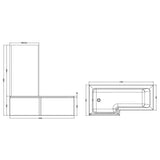 Aquarius Bathrooms L-Shaped Shower Bath Aquarius Urbano L-Shape Square Shower Bath Pack with Screen and Panel