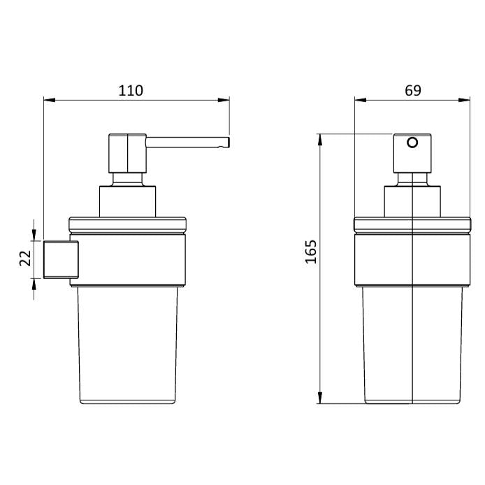 Crosswater Soap Dispenser Crosswater Velo Wall Mounted Soap Dispenser
