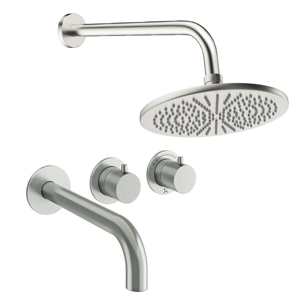 UK Bathroom Store Concealed Shower Set Crosswater Module Shower Set 3 with Fixed Overhead Shower and Bath Spout