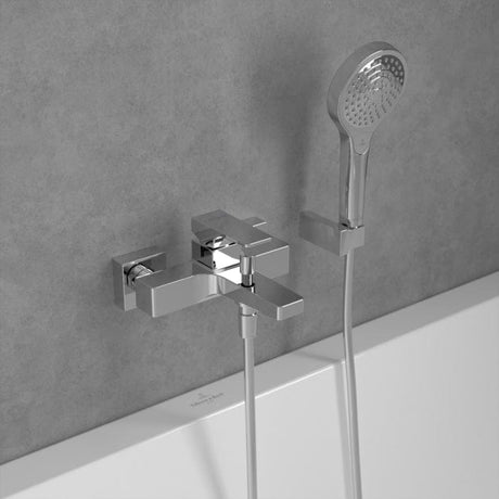 Villeroy & Boch Bath Shower Mixer Villeroy & Boch Architectura Square Wall Mounted Bath and Shower Mixer Tap