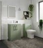 Aquarius Bathrooms Floor Standing Vanity Unit Satin Green Aquarius Brisbane 500mm 2 Door Floor Standing Vanity Unit with 1 Tap Hole Mid Edge Basin