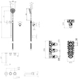 UK Bathroom Store Concealed Shower Set Crosswater Module Shower Set 4 with Riser Rail Kit and Bath Spout