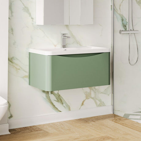 Aquarius Bathrooms Wall Mounted Vanity Unit Aquarius Seren 800mm Wall Mounted One Drawer Vanity Unit with Basin