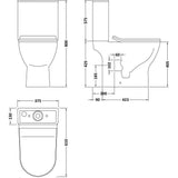 Aquarius Bathrooms Close Coupled Toilet Aquarius Vista Rimless Short Projection Close Coupled Toilet with Soft Close Seat