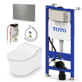 Toto Smart Toilet Stainless Steel Toto RW Wall Hung Rimless Washlet® Smart Toilet Complete Auto Flush Pack