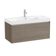 Roca Wall Mounted Vanity Unit Dark Elm Roca Ona 1000mm Wall Mounted One Drawer Vanity Unit with Basin