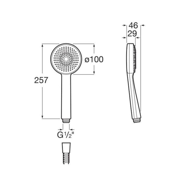 Roca Shower Handset Roca Stella 3 Function Shower Handset