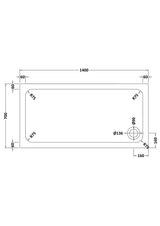 Aquarius Bathrooms Quadrant Shower Tray 1400x700mm Aquarius Urbano 45mm Rectangular Stone Resin Anti Slip Shower Tray