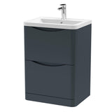 Aquarius Bathrooms Floor Standing Vanity Unit Aquarius Seren 600mm Floor Standing Two Drawer Vanity Unit with Basin