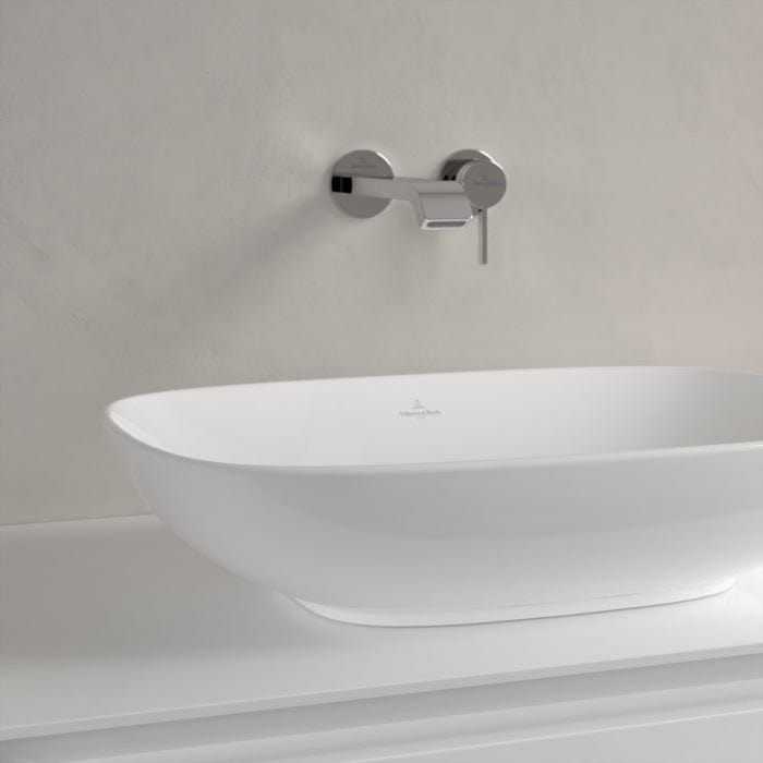 Villeroy & Boch Countertop Basin Villeroy & Boch Loop & Friends Curved Rectangular 560mm Countertop Basin (with Overflow) in White Alpin