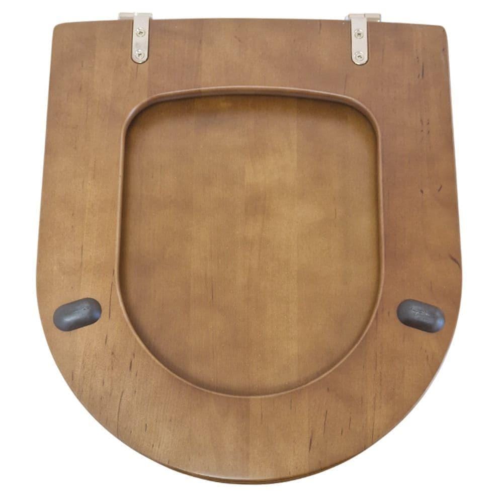 Villeroy & Boch Toilet Seat Villeroy & Boch Hommage Solid Birch Toilet Seat in Walnut with Brass Hinges