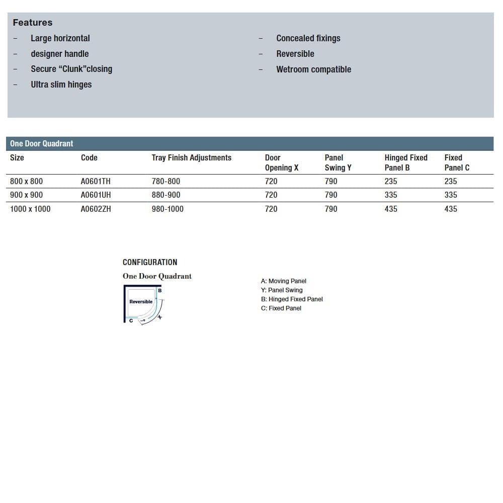 Merlyn Quadrant Shower Enclosure Merlyn 8 Series Frameless 1 Door Quadrant