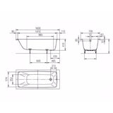Kaldewei Single Ended Bath 1600mm x 700mm / 2 Kaldewei Cayono Single Ended Steel Bath with Leg Set