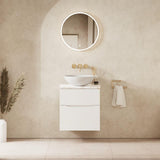 Crosswater Wall Mounted Vanity Unit 500mm / White Gloss / Gold Vein Estatuario Crosswater Glide II Wall Mounted Two Drawer Vanity Unit with Worktop
