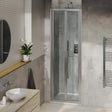 Aquarius Bi-Fold Shower Door 900mm Aquarius Pluvia 8mm Bifold Shower Door in Silver