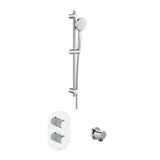 Roca Concealed Shower Set Chrome Roca Splash-T Thermostatic Concealed Shower Valve with Shower Handset and Slide Rail Set