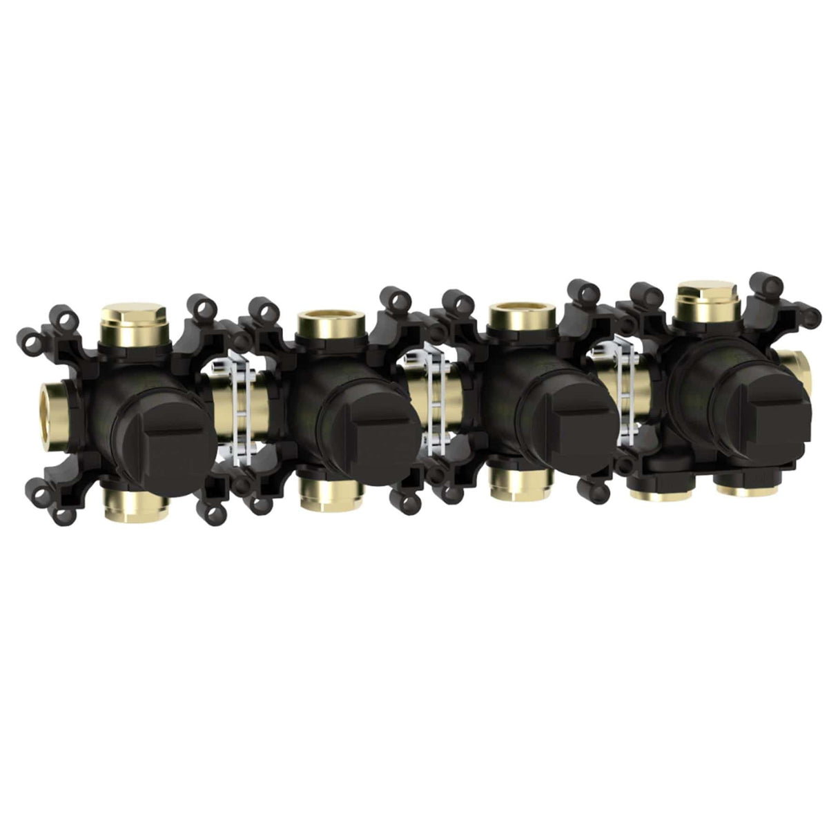 Roca Concealed Shower Set Roca T-Multi Switch Thermostatic Concealed Shower Valve with Rainshower Head, Shower Handset and  Overflow Bath Filler