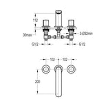 Flova 3 Tap Hole Bath Set Flova Allore 3 Hole Bath Mixer Tap in Diamond Chrome