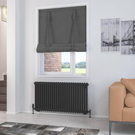 Eastbrook Column Radiator 600 x 1148 / Electric Only Eastbrook Rivassa Traditional 2 Column Radiator in Matt Black
