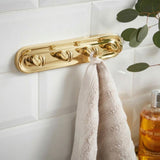 Smedbo Robe Hook Polished Brass Smedbo Villa Traditional Quadruple Robe Hook
