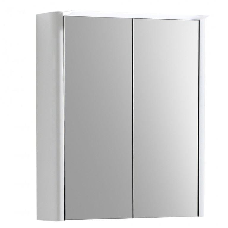 Imex Mirrored Cabinet Imex Suburb 500mm Two Door Illuminated Mirror Cabinet with Shaver Socket - 500mm Wide - White Gloss