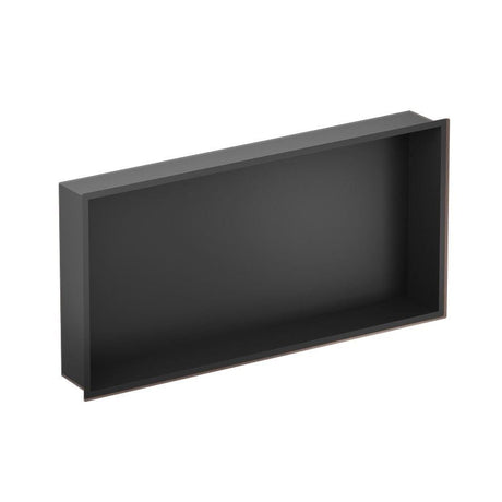 Croswwater Shower Niche Matt Black Crosswater Square Shower Niche - 610 x 305 x 80mm for Stud Walls