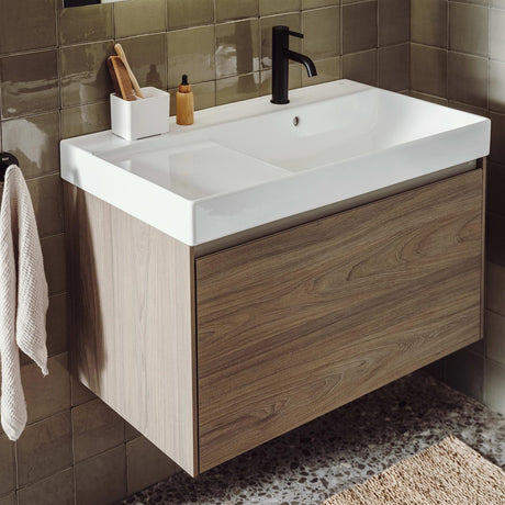 Roca Ona 800mm Wall Mounted One Drawer Vanity Unit with Basin