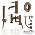 Aquarius Bathrooms Bath Shower Mixer Brushed Bronze Aquarius RF-Series Complete Bath and Basin Brassware Pack with Basin Tap, Bath and Shower Mixer and Wastes