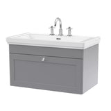 Aquarius Bathrooms Wall Mounted Vanity Unit Aquarius Leighton 800mm Wall Mounted  One Drawer Vanity Unit with Basin