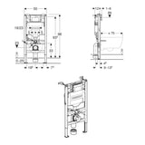 Geberit Wall Hung WC Frame Geberit Duofix Element Sigma Wall Hung Cistern and Frame with Conduit Pipe 980mm