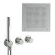 UK Bathroom Store Concealed Shower Set Brushed Nickel Crosswater Module Plus Shower Set 6 - 2 Outlet with Tranquil Recessed Shower Head and Pencil Handset