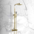 Aquarius Bathrooms Exposed Shower Set Brushed Brass Aquarius Zacha Square Exposed Shower Valve Set with Shower Head and Handset