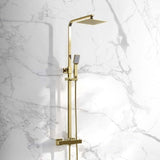 Aquarius Bathrooms Exposed Shower Set Brushed Brass Aquarius Zacha Square Exposed Shower Valve Set with Shower Head and Handset