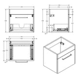 Imex Wall Mounted Vanity Unit Imex Croma Wall Mounted Single Drawer 500mm Vanity Unit with 1 Tap Hole Basin