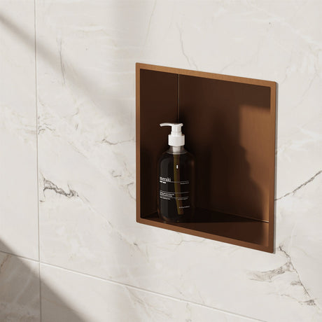 Crosswater Shower Niche Brushed Bronze Crosswater Square Shower Niche - 305 x 305 x 120mm