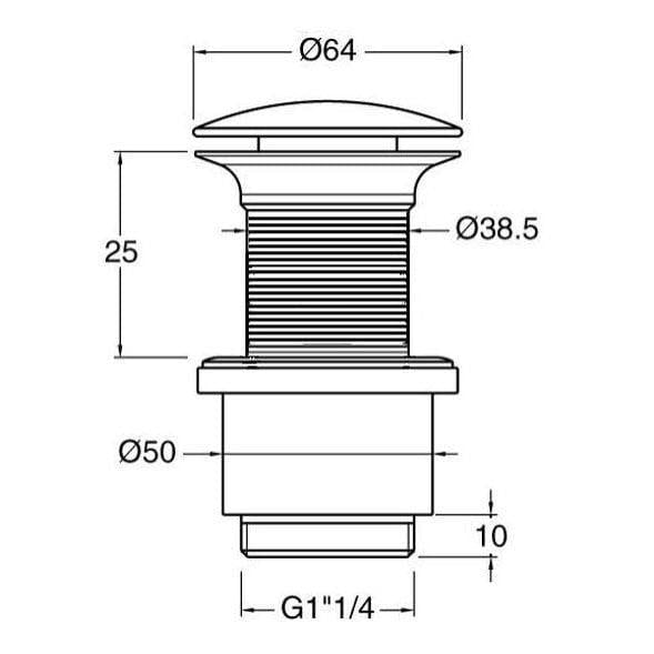 Crosswater Basin Waste Crosswater Unslotted Click Clack Basin Waste in Chrome