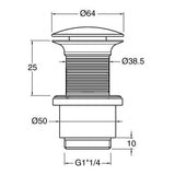 Crosswater Basin Waste Crosswater Unslotted Click Clack Basin Waste in Chrome
